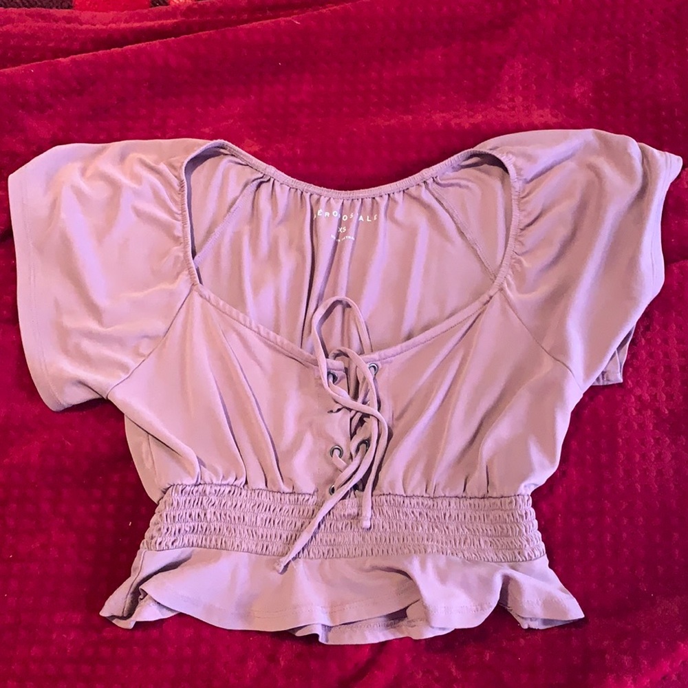 Cropped shirt.